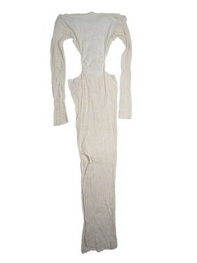 437 Long Sleeve Cutout Open Back Dress in Ivory